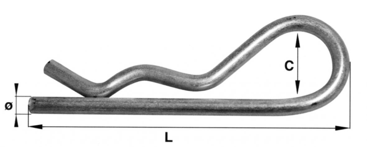 Federstecker einfach — Ø: 2 mm; C: 12 mm; L: 50 mm Knott 407808.001