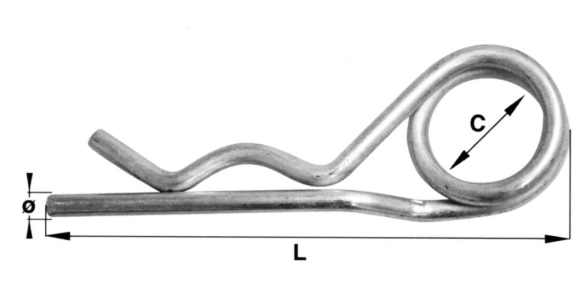 Federstecker doppelt — Ø: 5 mm; C: 22 mm; L: 111 mm Knott 407809.003