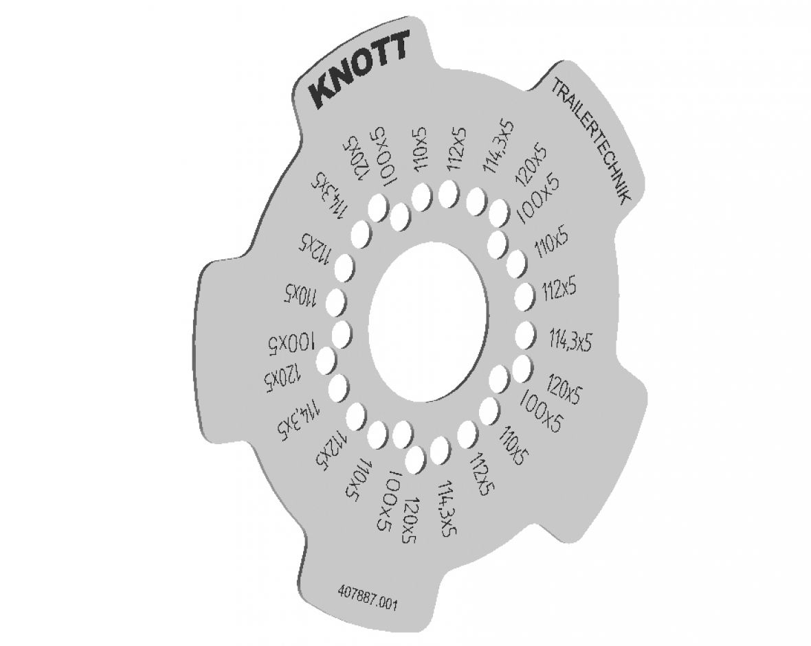 Gabarit entraxe 5 trous Knott 407887.001