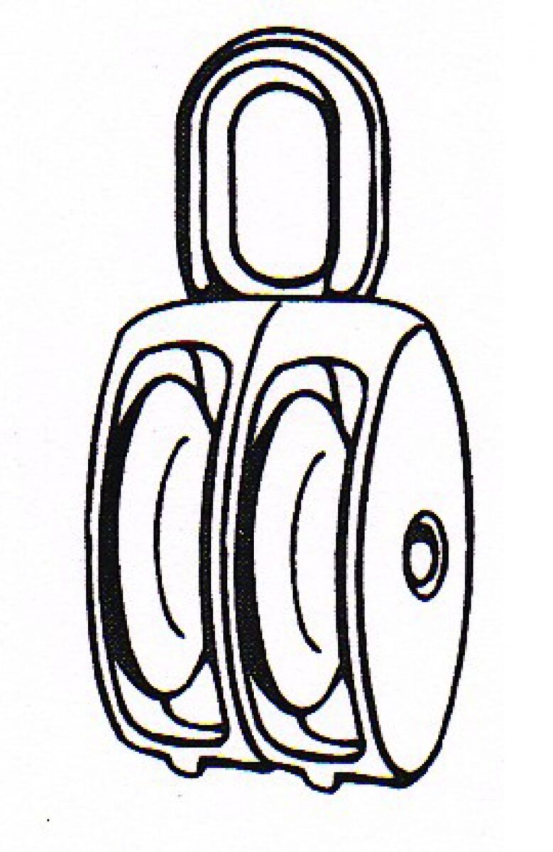 Double poulie avec rouleau nylon 6 mm ; 400 kg Knott 408849.001