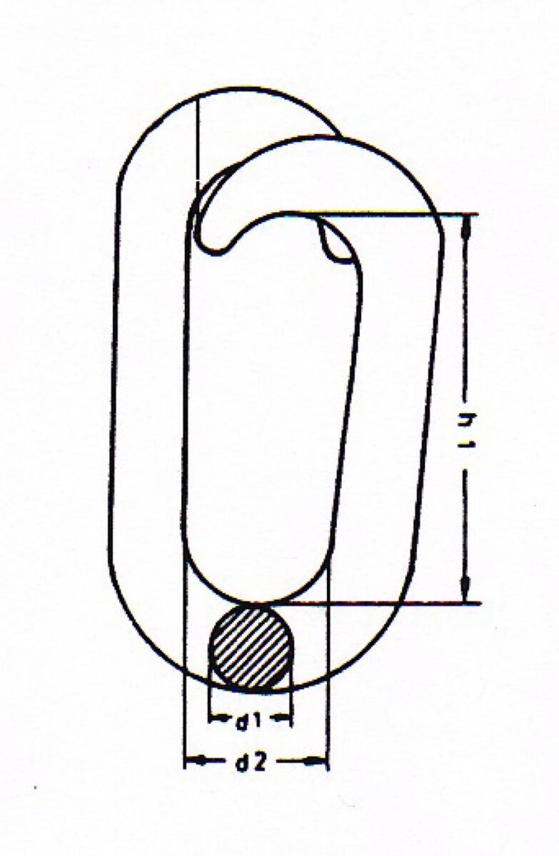 Notglied zingué — d1: 4 mm; d2: 8 mm; h1: 20 mm Knott 408875.001