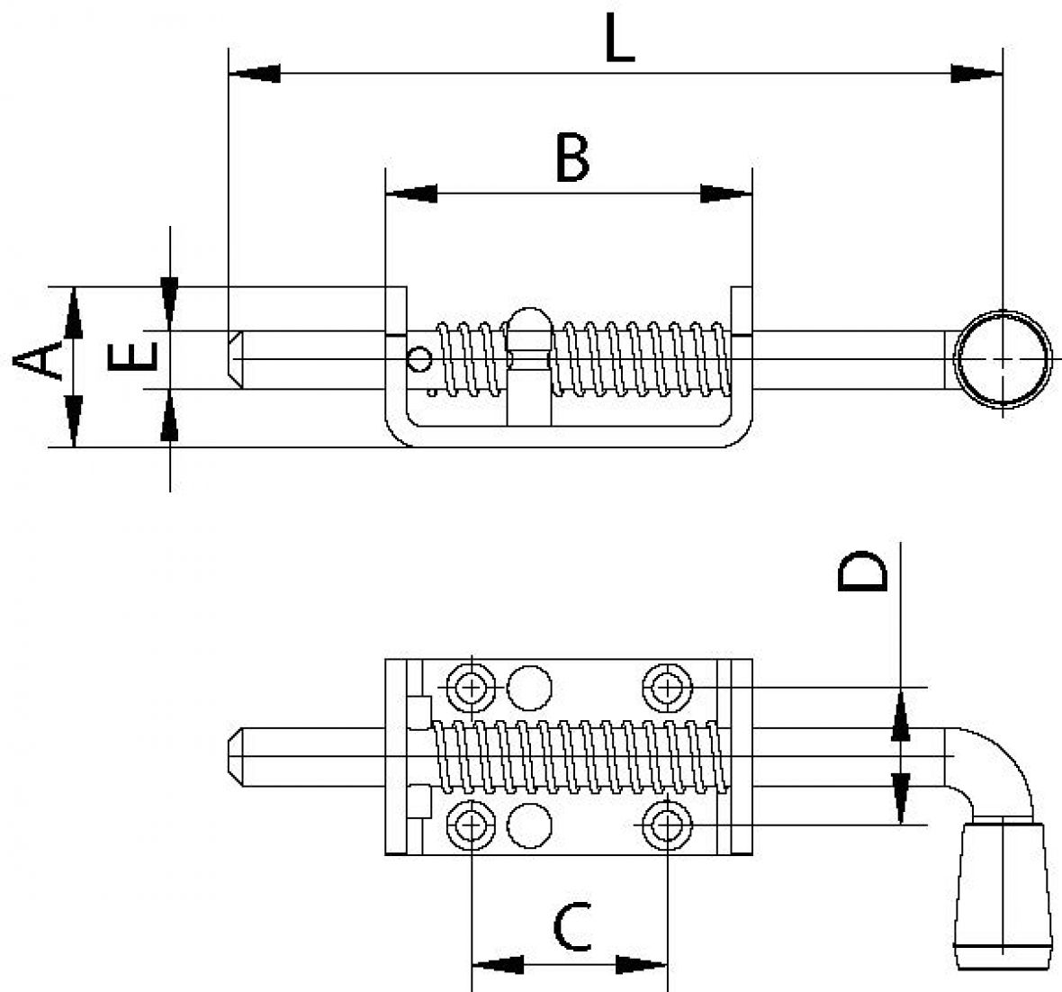 Loquet à ressort zingué Knott 408946.002