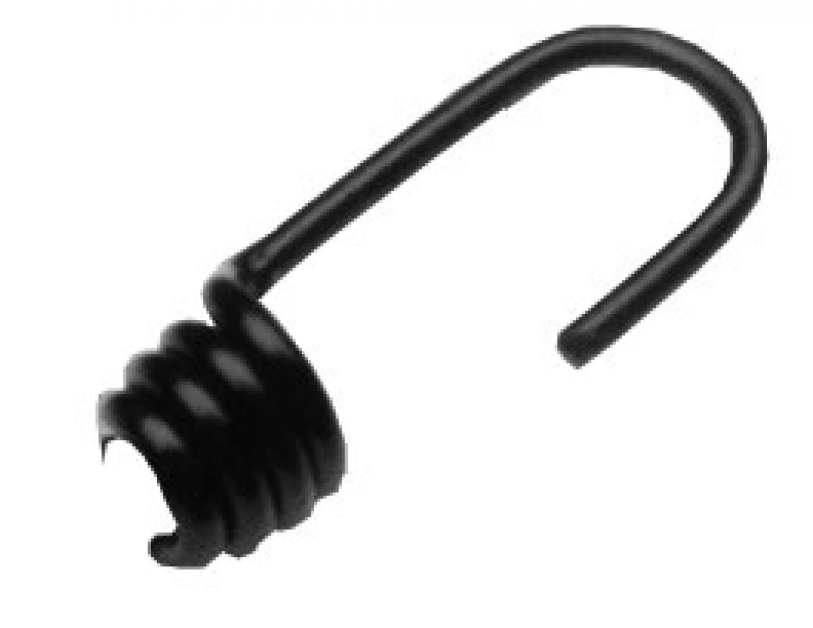 Crochet spiralé noir pour corde élastique 6mm Knott 408980.001