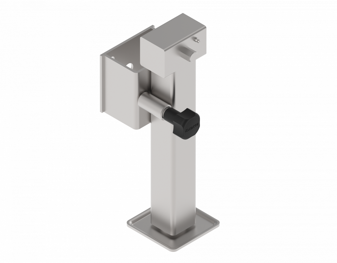 Stützfuß klappbar — max. stat. Tragkraft kg: 1300; moyeu: 235; Aussenrohr: 60x60x4 Knott 412812.001