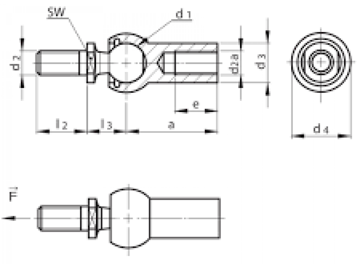 Articulation coudée M8 Knott 412944.001