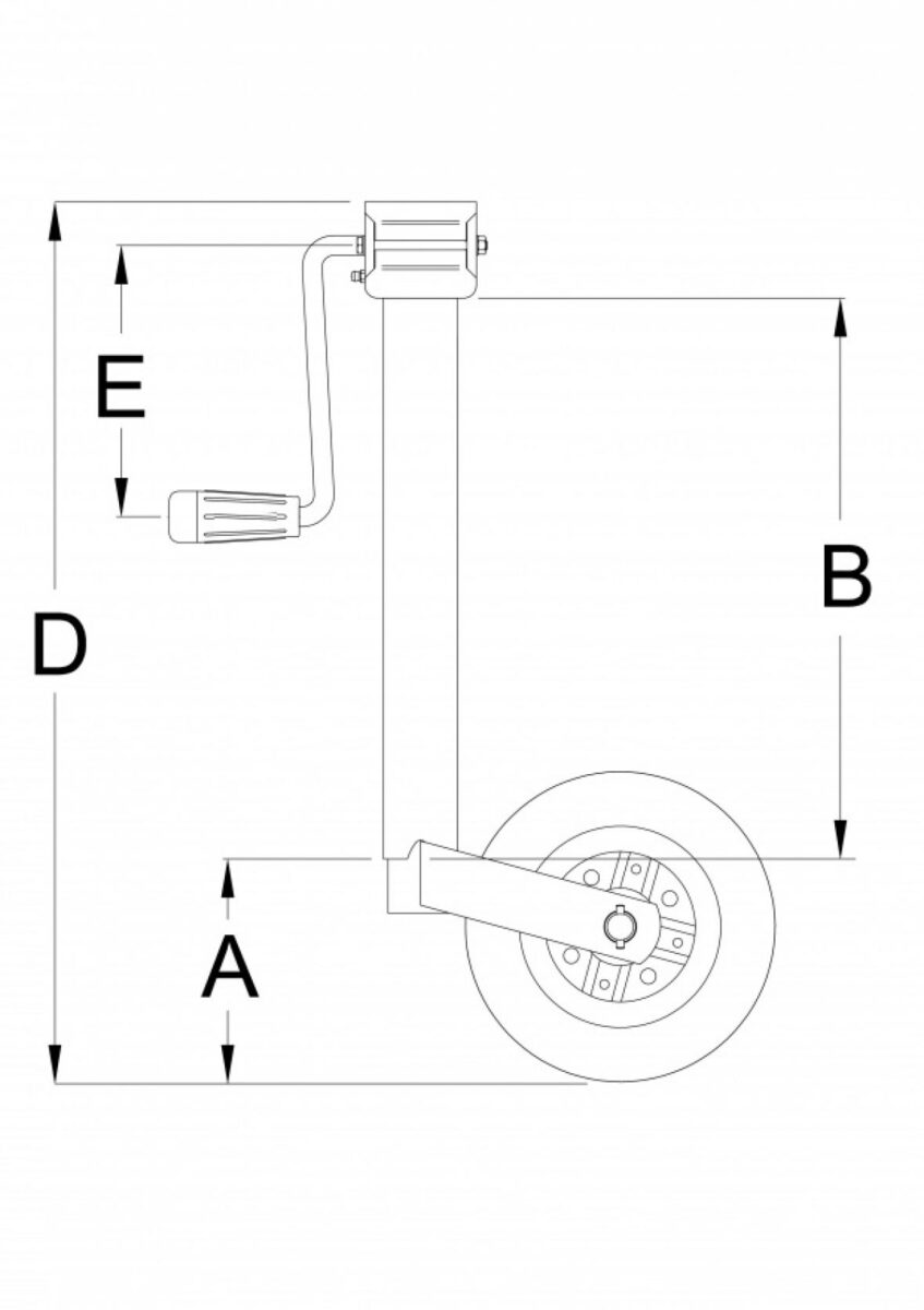 Roue jockey TK48 manivelle latérale Knott 413579.001