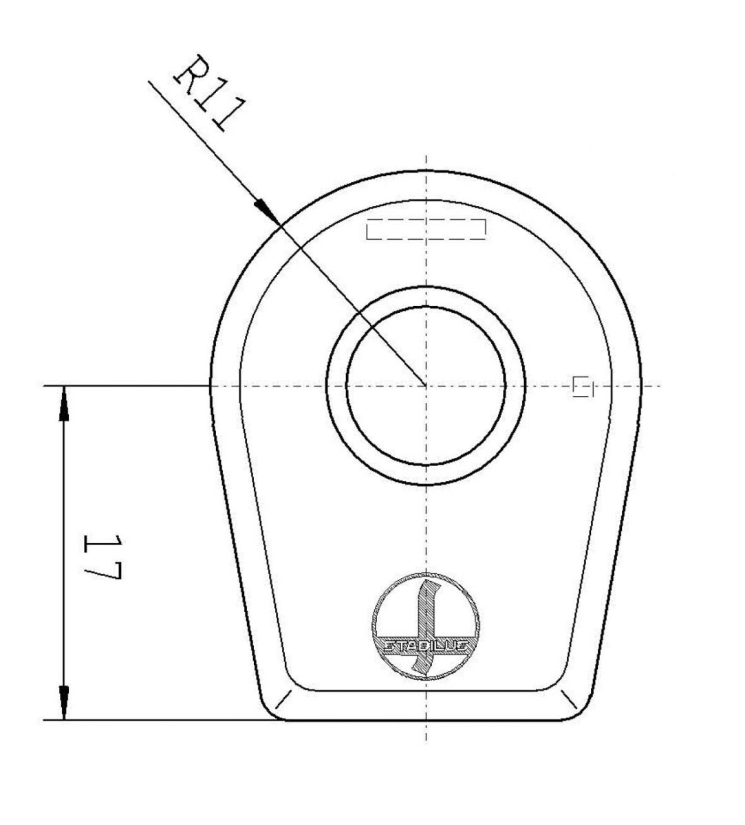 Oeil galvanisé M6 pour vérin à gaz Knott 415979.001