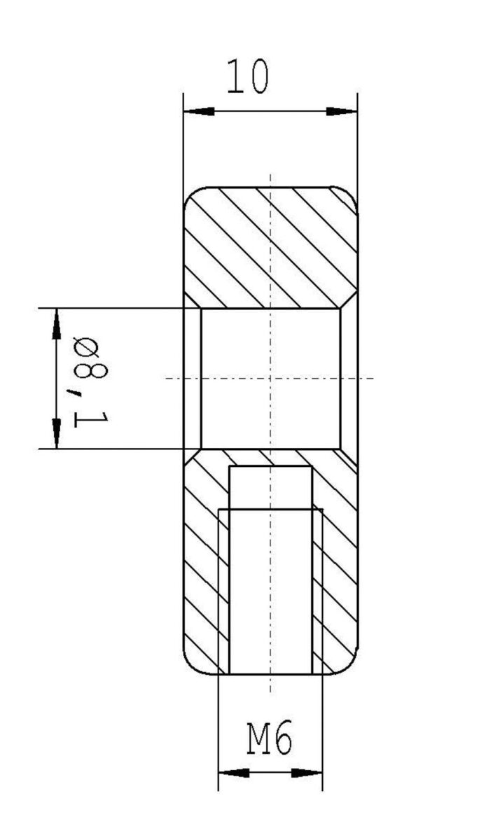 Oeil galvanisé M6 pour vérin à gaz Knott 415979.001