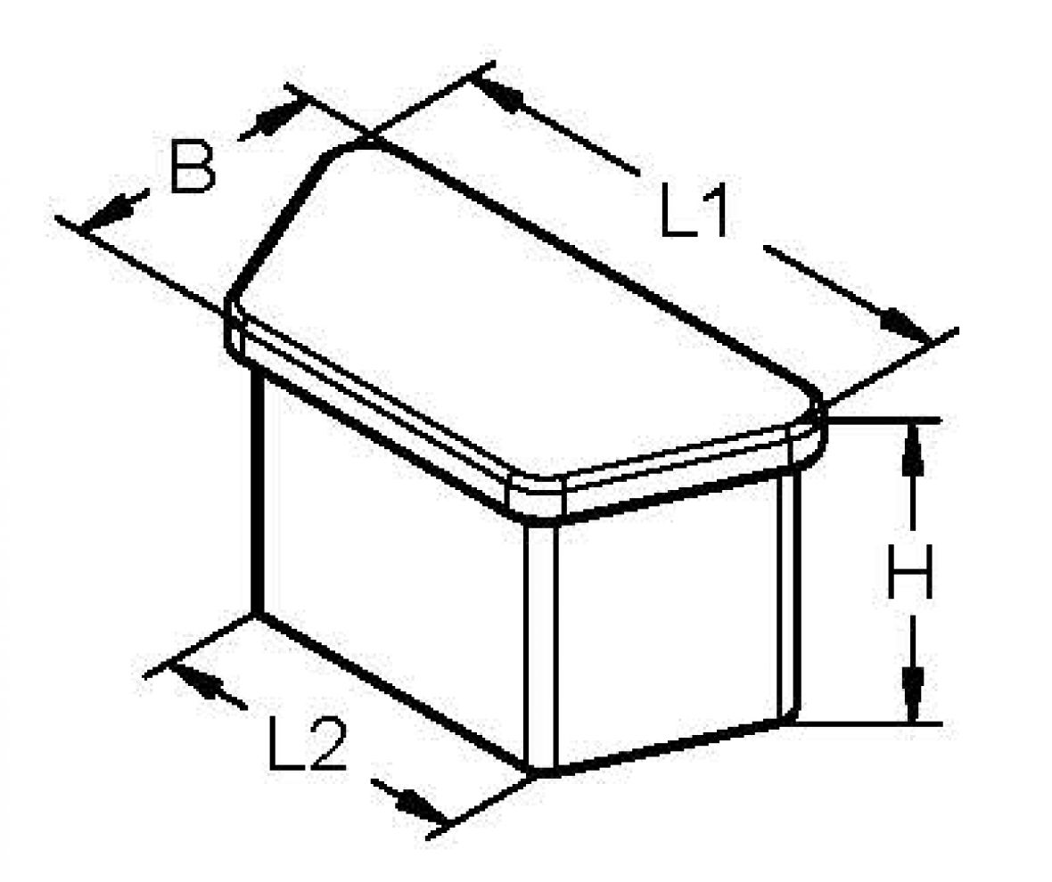 Staubox Typ “Profibox Plus“ — L1/L2: 630/570 mm; B: 305 mm; H: 355 mm Knott 416559.001