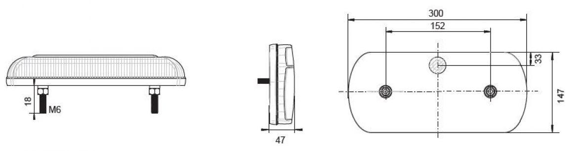 Feu arrière droit câble ouvert 20 mm Knott 416872.001
