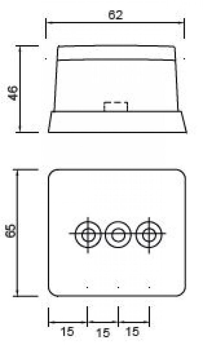 Feu de position blanc avec support aile 0,5m Knott 417289.001