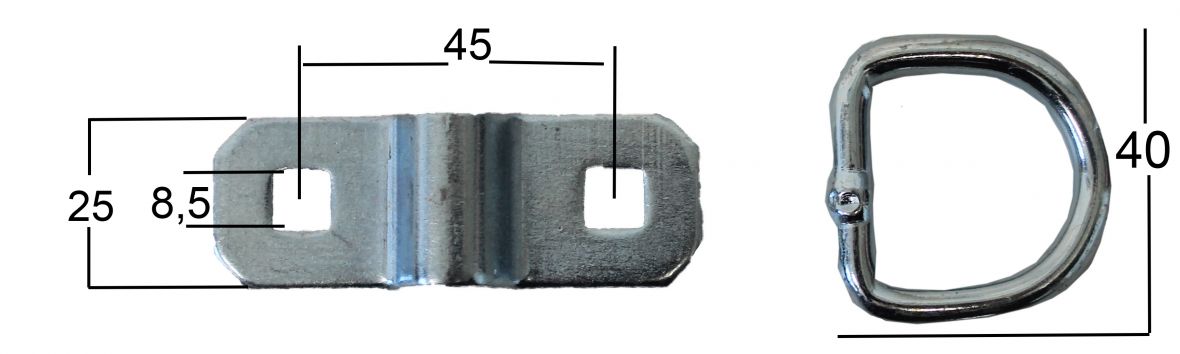 Anneau d&rsquo;arrimage + platine lâche petit modèle Knott 417396.001