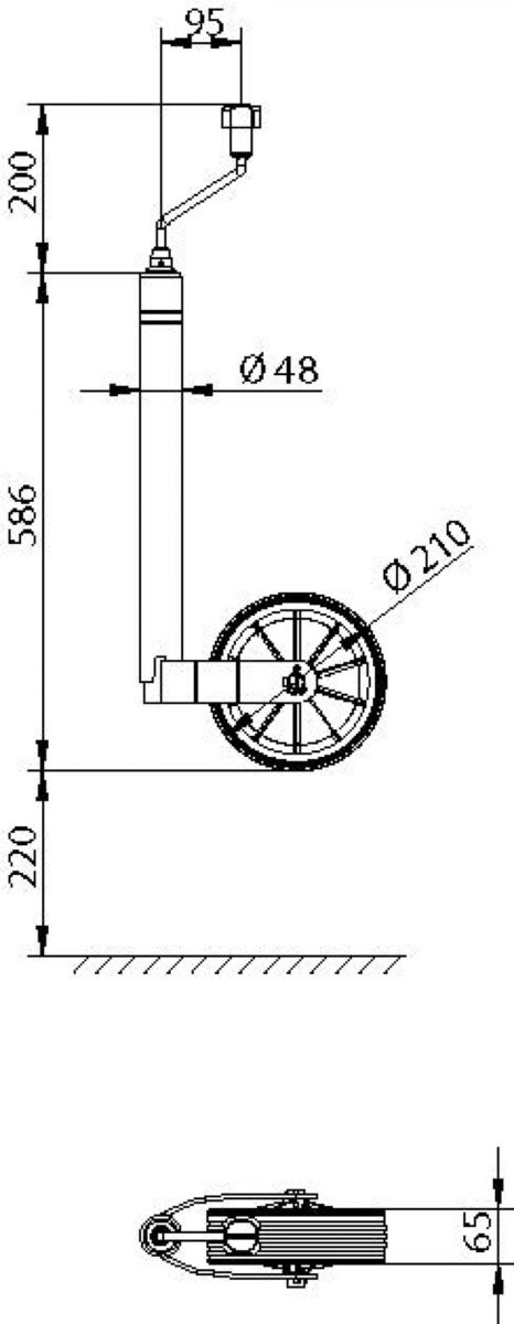 Roue jockey TK48 avec peson galvanisé Knott 419846.001