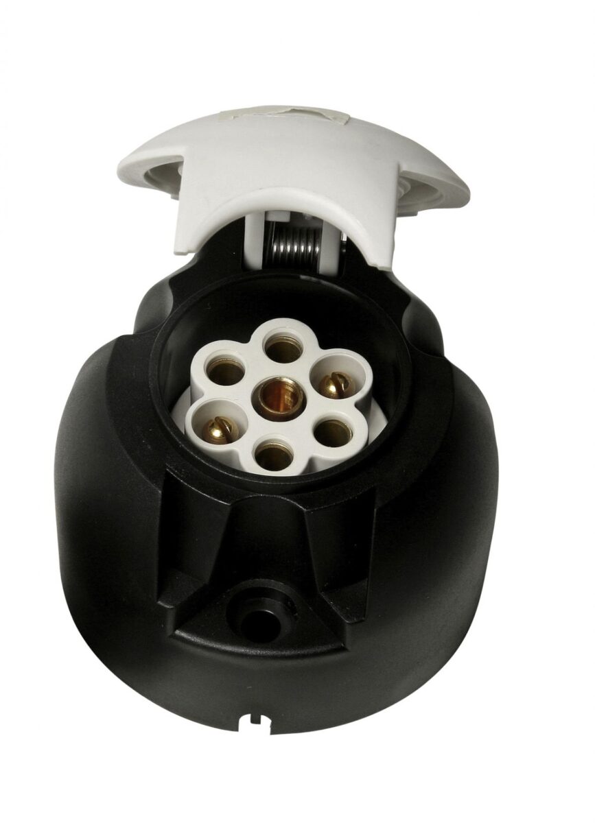 Prise 7 pôles plastique 7 connexions à vis 3 passe-fils Knott 420706.001