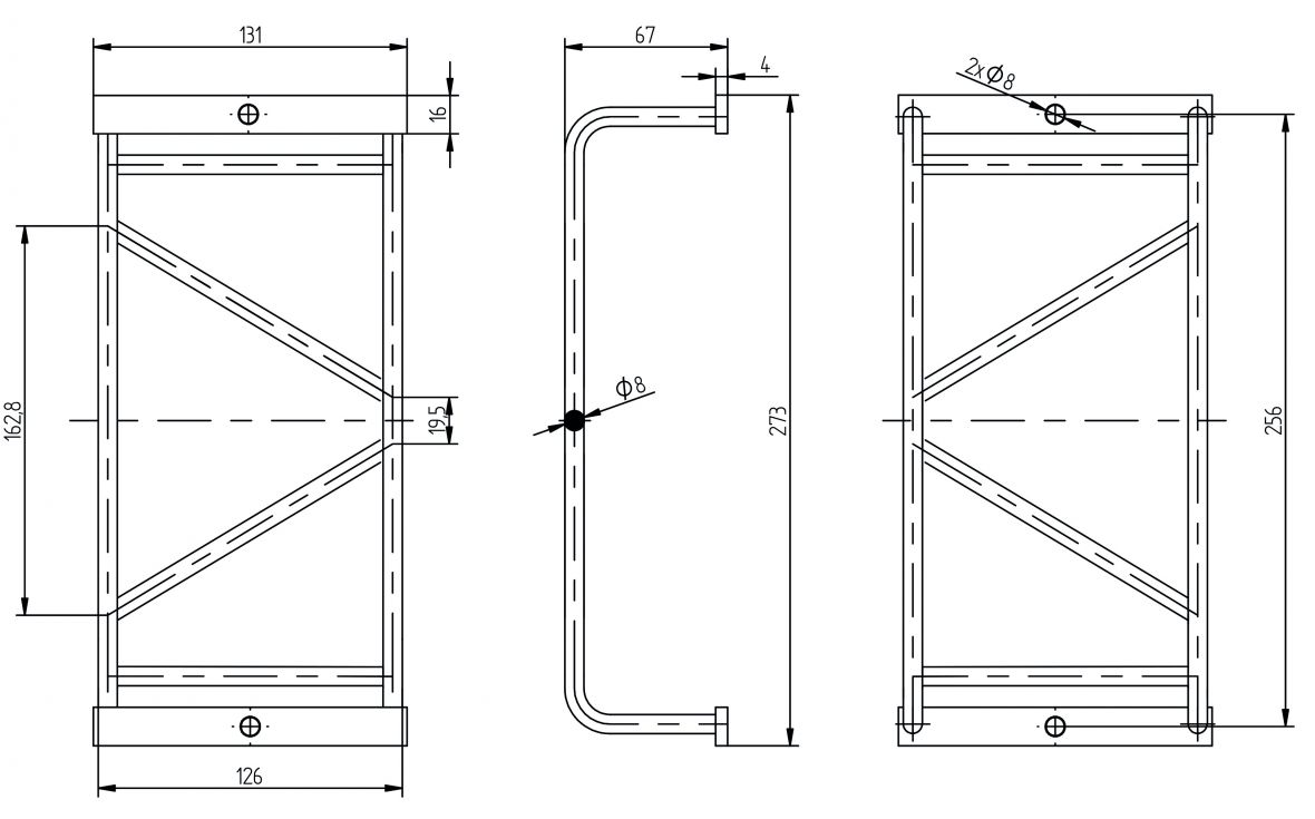 Protection anti-encastrement galvanisée 273x131x67mm Knott 422309.001