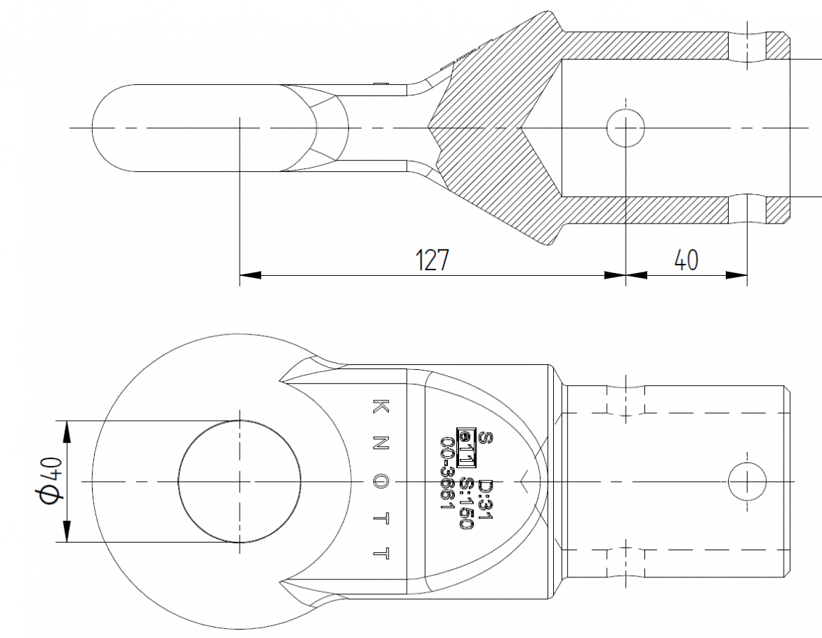 Anneau d’attelage anglais Ø 45 mm Knott 575040.001