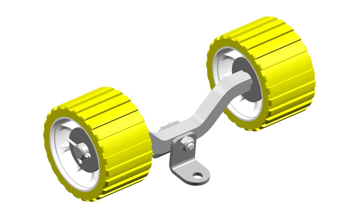 Support de galet de mise à l&rsquo;eau jaune Knott 6B3508.001