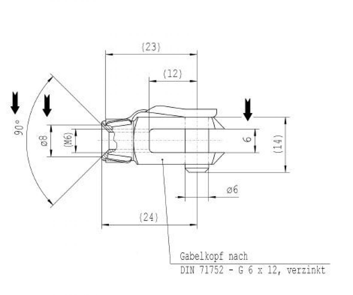Gabelkopf M6x12 Knott D71752.013