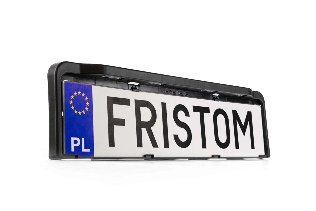 Cadre de plaque d’immatriculation avec éclairage intégré, 12–30V, câble 1,5m Fristom FT-264 LED M15