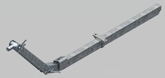 Timon réglable en hauteur 750 kg — porte-à-faux 1 250 mm, longueur totale 2 259 mm AL-KO 20057405