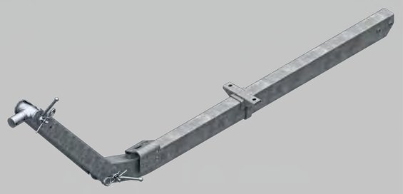 Timon réglable en hauteur 102 VB version N — porte-à-faux 1 570 mm, longueur totale 2 579 mm AL-KO 20057608