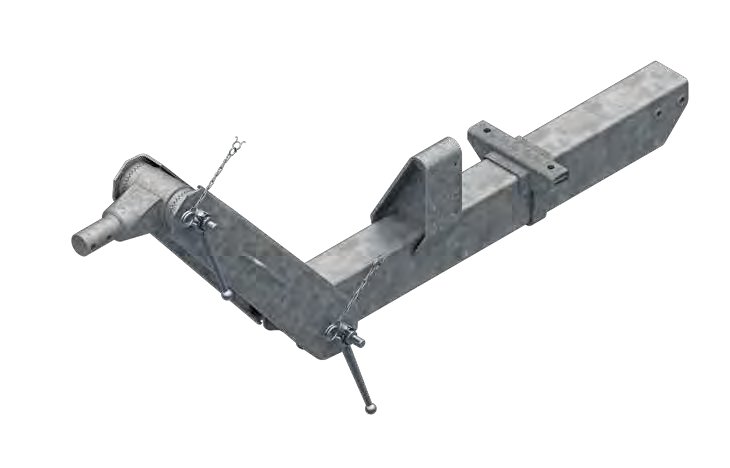 Timon réglable en hauteur avec profil timon — porte-à-faux 2 450 mm, longueur totale 3 670 mm AL-KO 20061544