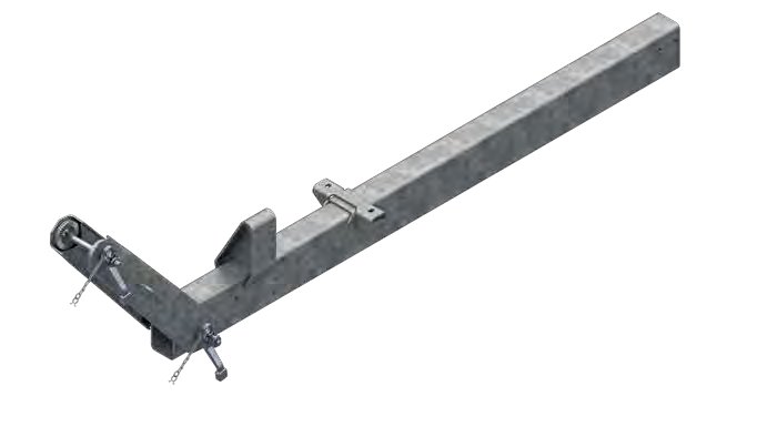 Timon réglable en hauteur avec profil timon — porte-à-faux 2 130 mm, longueur totale 3 260 mm AL-KO 20061522