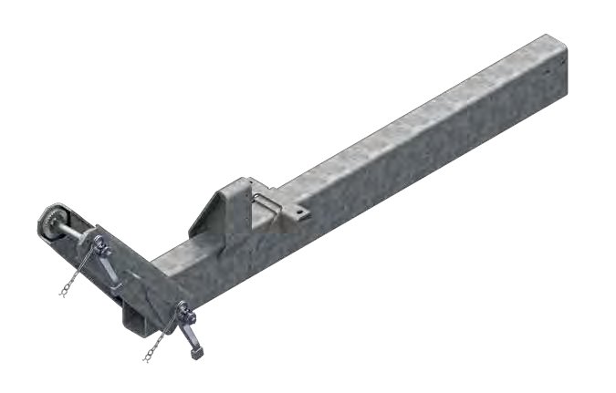 Timon réglable en hauteur 751 VB — porte-à-faux 1 970 mm, longueur totale 2 950 mm AL-KO 20061501