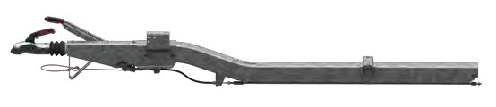 Timon coudé carré freiné — avec tête d&rsquo;attelage AK 270 pour frein de roue 1637 / 2051 (90/27), C 1 440 mm, A 2 150 mm AL-KO 20062802