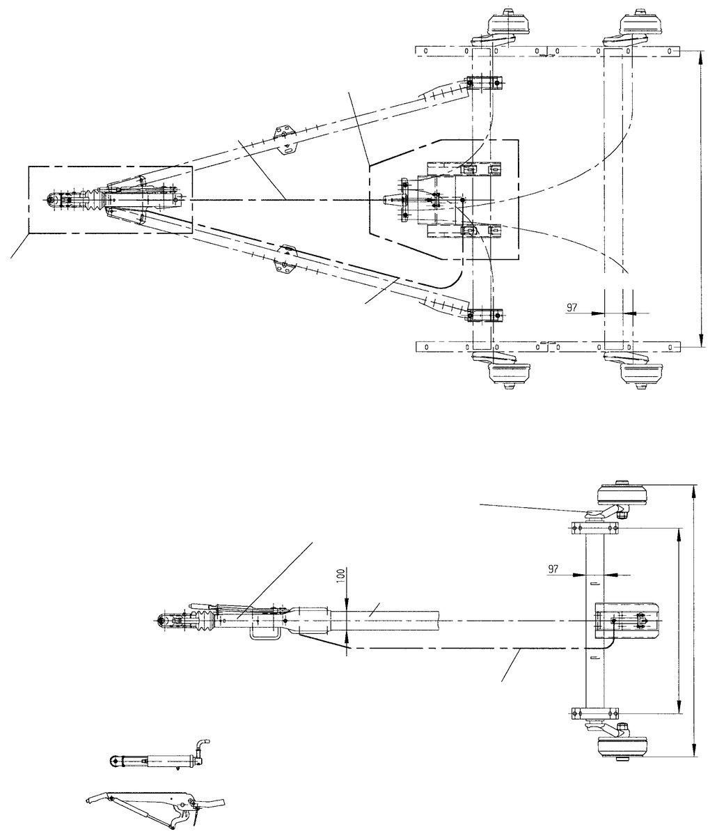 Kit montage cylindre récepteur essieu tandem V Ø 97 mm AL-KO 1310488