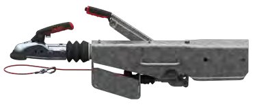 Commande de freinage à semelle en V 251 S — carré 100, PTAC 1500/2600 kg, charge au frein de roue 100 kg, montage réglable oui, bielle ressort à gaz, levier de frein à main 361-0044-97, procès-verbal d’essai ECE n° 2361/3081, homologation ECE n° 361-0044-97, tête d’attelage AK 270 AL-KO 1253081