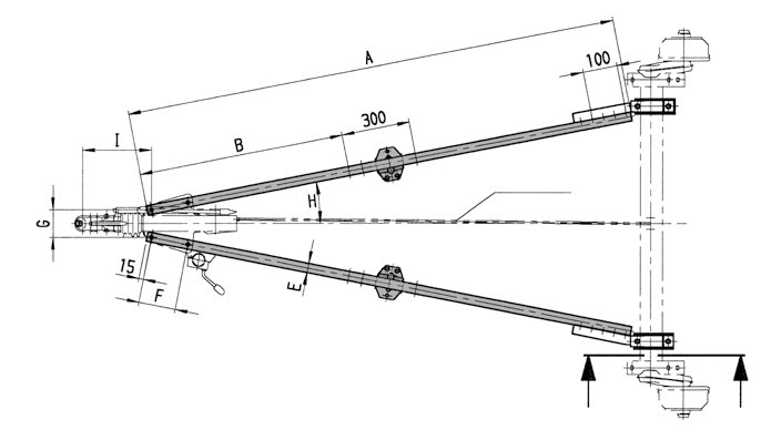 Flèche en V — PTAC 1600 kg, longueur 1170 mm, ECE 55R-01 AL-KO 249381