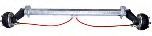 Essieu freiné 900 kg — voie 1 350 mm, EAB 900 mm, essieu tandem arrière, vis de roue coniques M 12×1,5 AL-KO 20015206