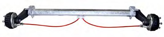 Essieu freiné 900 kg — voie 1 800 mm, EAB 1 350 mm, Essieu solo, sphériques M 12×1,5 AL-KO 20007701