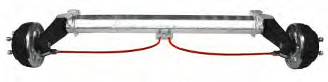 Essieu freiné 1 350 kg — essieu solo, voie 1 650 mm, EAB 1 200 mm, avec AAA AL-KO 20058910
