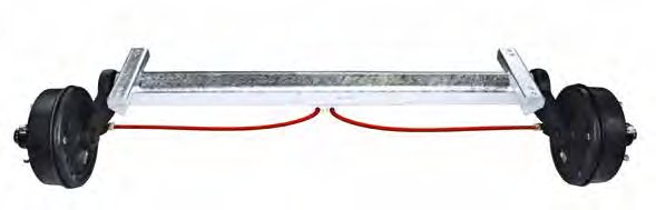 Essieu freiné 3 000 kg — voie 1 770 mm, EAB 1 300 mm, perçage 205×6, frein 3062, essieu avant avec liaison et visserie AL-KO 1223406