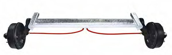 Essieu freiné 3 500 kg — voie 1 780 mm, EAB 1 300 mm, essieu avant avec liaison et visserie AL-KO 1223411