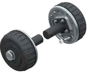 Frein de roue 2361AB PLUS paire 1 800 kg avec fusée — perçage 112×5, filetage M12 x 1,5, déport 27-33 mm, A 255 mm, B 114 mm AL-KO 1225474