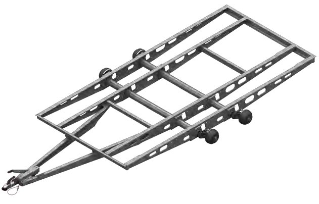 Essieu freiné 2 600 kg — tandem, voie 1 130 mm, EAB 700 mm, 100×4 AL-KO 244082