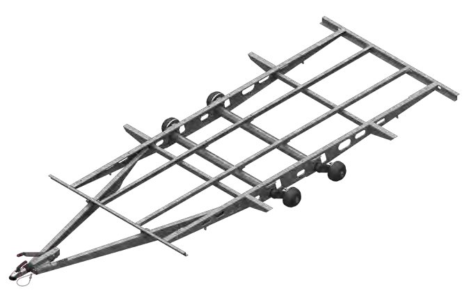 Châssis de chargement bas tandem 2 700 kg — PTAC 2 700 kg, voie 1 455 mm, EAB 2 100 mm, non chargé AL-KO 1421724