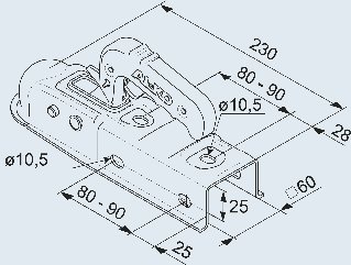 Tête d’attelage AK 7 PLUS – 60 Carré version E — version E couple de serrage 46 Nm AL-KO 1224343