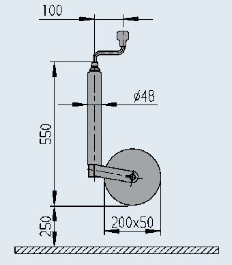 Roue jockey PLUS — jante acier AL-KO 1222436