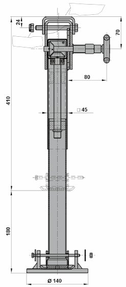 Béquille basculable — hauteur 410-590 mm AL-KO 1224068