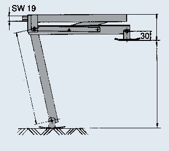 Vérin stabilisateur avec pied escamotable — pour l’avant gauche et l’arrière droit, PTAC maxi 1200 kg AL-KO 205714