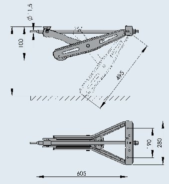 Vérin stabilisateur 1 000 kg court — court AL-KO 267265
