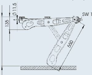 Vérin stabilisateur AL-KO Premium 1 250 kg long — long 1221694