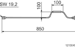 Manivelle pour vérin stabilisateur — 850 mm AL-KO 1213049