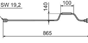 Manivelle pour vérin stabilisateur — 865 mm AL-KO 267363