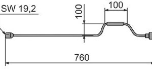 Manivelle pour vérin stabilisateur — 760 mm AL-KO 1213048