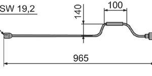 Manivelle pour vérin stabilisateur — 965 mm AL-KO 1221457